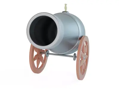 Stylized Cartoon Cannon - Game Ready Low Poly Model Low-poly 3D model
