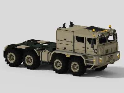 Voxel MZKT Volat Truck 741351 Low-poly 3D model