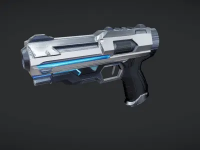 futuristic sci-fi handgun 3D model