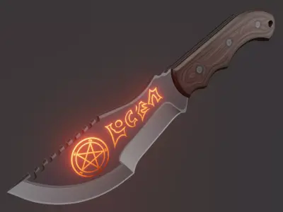Stylized Military Knife Low-poly 3D model buy