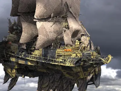 Gold Kings Airship 3D model