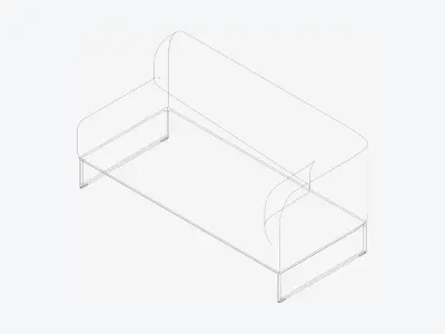 Furniture - Sofa - Contemporary - Line - Corner - Left Low-poly 3D model