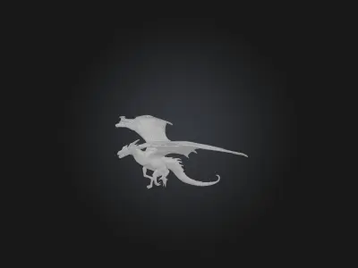 Realistic Sky Dragon Model Low-poly 3D model