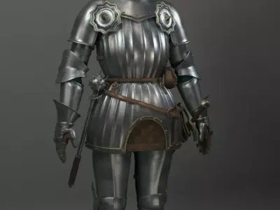 Knight Knight with halberd 3D model