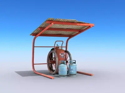 Fire Extinguisher Low-poly 3D model 20