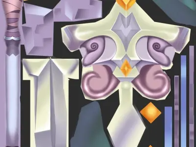 SWORD WEAPON BITBOT Low-poly 3D model