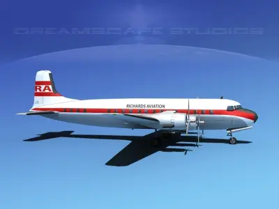 Douglas DC-7B Richards Aviation 3D model