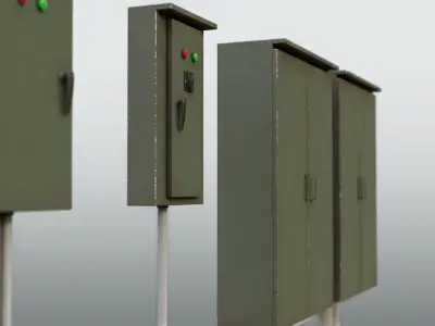 Electrical Control Box Low-poly 3D model purchase