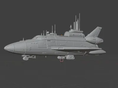 Spaceship lowpoly Low-poly 3D model