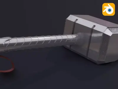 thor hammer Free low-poly 3D model