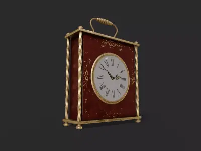 Vintage Carriage Clock Low-poly 3D model