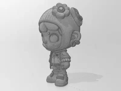 Trendy Hooded Girl 3D model