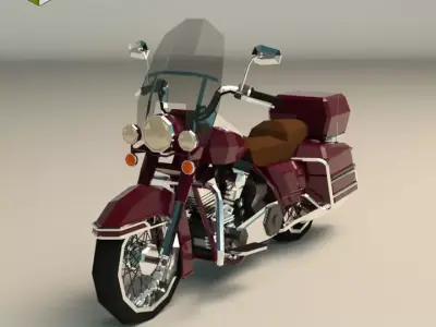 Low Poly Motorcycle 05 Low-poly 3D model