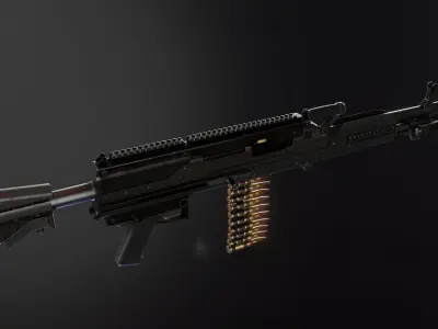 Lightweight Medium Machine Gun  Low-poly 3D model