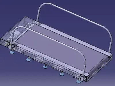 TREADMILL metal tray with two handles 3D model