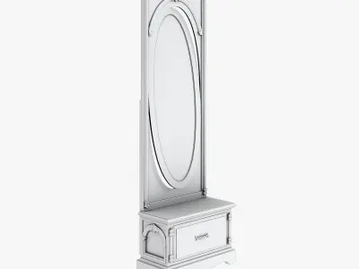 Victorian Hallway Mirror Old White 3D model