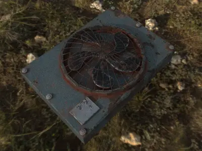 Industrial Object 05  Fan Low-poly 3D model Low-poly 3D model
