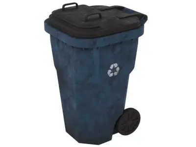 Garbage Container 1 Textured Old 3D model