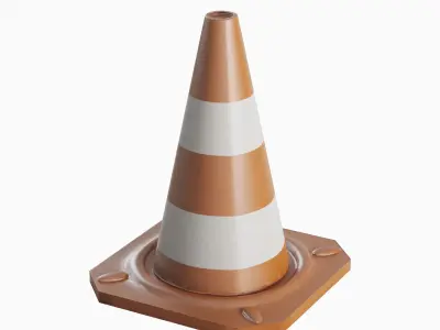 Traffic Cone A 02 Low-poly 3D model