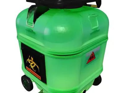 Mobile Biohazard Waste Barrel 3D model