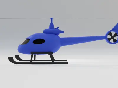 low poly helicopter Free low-poly 3D model