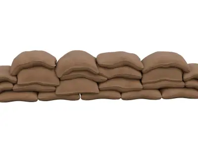Sand Bag Wall Low-poly 3D model