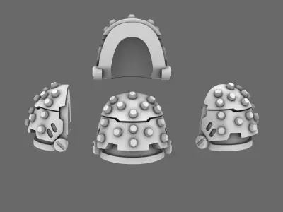 Space Knights V5 Defiant Studded Shoulder Pads Type D 3D print model