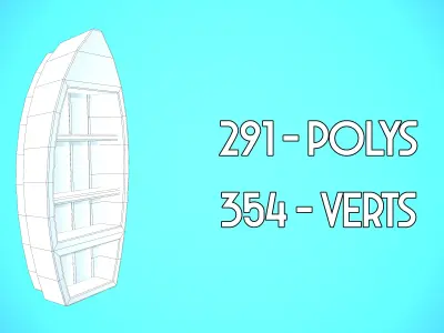 WALL BOAT FURNITURE CARTOON STYLIZED Low-poly 3D model