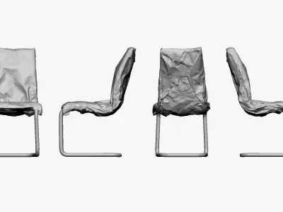 001279 crazy metal scary chair lowpoly 3D model