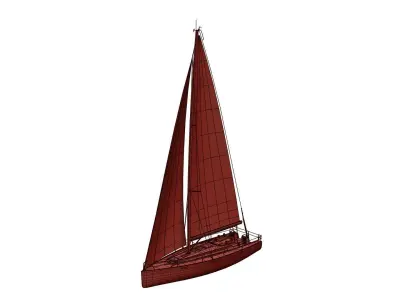 Mid size sailing yacht 3D model