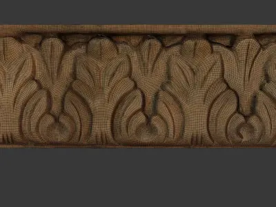 Antique Ornamental Frieze 3D Scan Low-poly 3D model