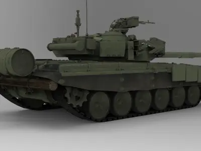 T-90 Russian Main Battle Tank Low-poly 3D model