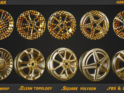 10 rim car 3D model