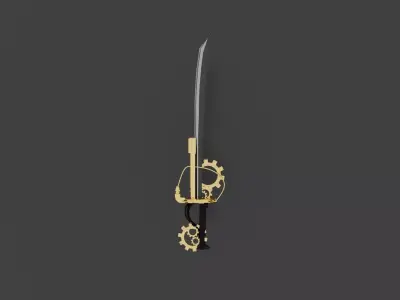 CLOCK SWORD Low-poly 3D model