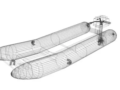 Inflatable motor boat - Type 2 3D model