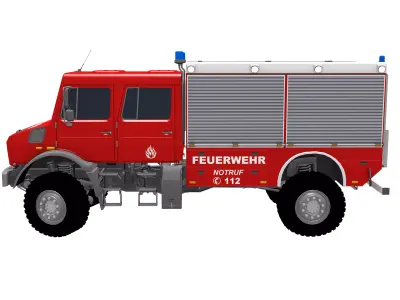 Mercedes Unimog U4023 Fire Truck 3D model