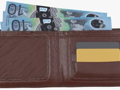 Australia 10 Dollar Wallet Money Purse 3D model