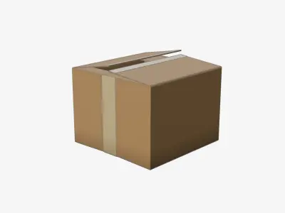 Low Poly Cardboard Box 3D Model Free low-poly 3D model