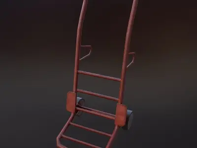 Hand Truck Low-poly 3D model 10