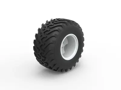 Wheel from vintage monster truck Scale 1 to 25 3D print model buy