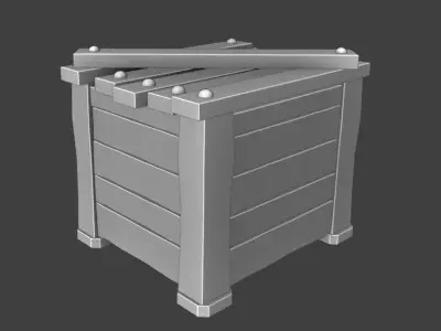 Stylized Wooden Crate Free low-poly 3D model