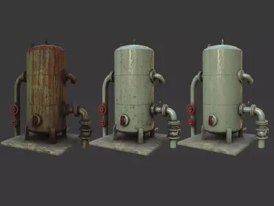 PBR Game Ready Storage Tank Low-poly 3D model