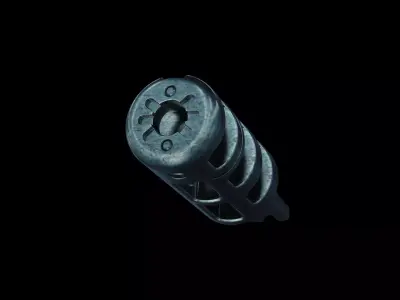 Muzzle brake part industrial stock 3D model