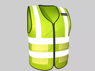Safety Vest - High-Visibility Reflective Vest Low-poly 3D model