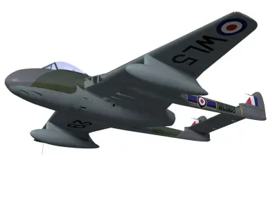 de Havilland DH100 Vampire FB Mk5 3D model purchase