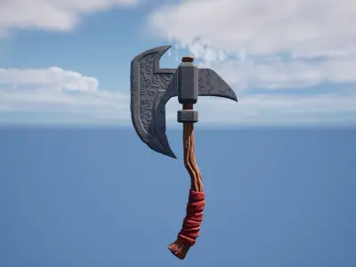 Stylized Axe Low-poly 3D model 21