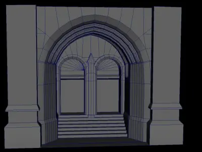 Church gate Low-poly 3D model