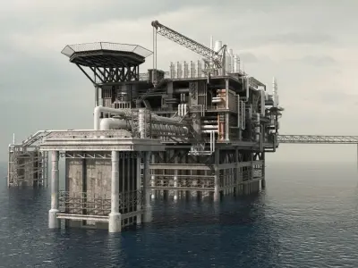 oil platform 3D model buy