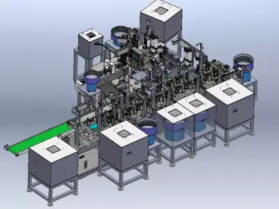 Motor automatic assembly production line 3D model