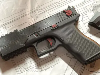 Sci-fi Pistol Minos PBR Low-poly 3D model